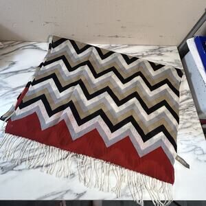 Spartina‎ 449 Light and Airy 100% Australian Wool Sheer Scarf Chevron 72"x24"